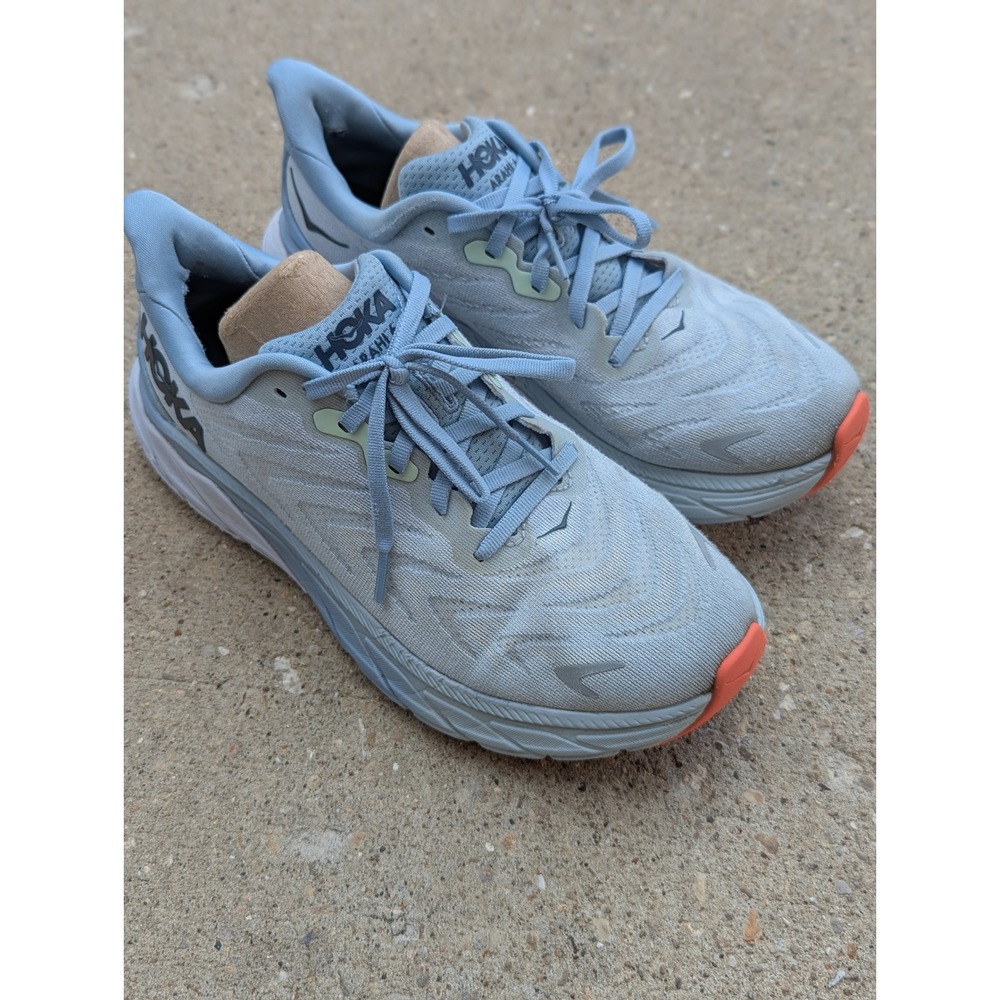 Hoka Arahi 6 Men Blue Orange Running Shoes 1123195 PABE Size 8.5B